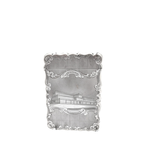 Antique Victorian Sterling Silver 'Crystal Palace' Card Case 1850