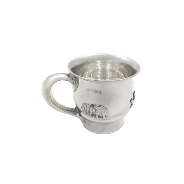 Antique George V Sterling Silver Christening Mug 1926 - Noah's Ark