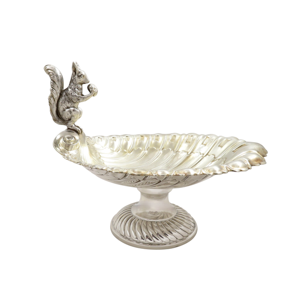 Antique Silver Plated Squirrel Nut Dish / Bowl c1900