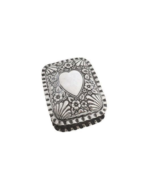 Antique Edwardian Sterling Silver Pill / Trinket Box 1902