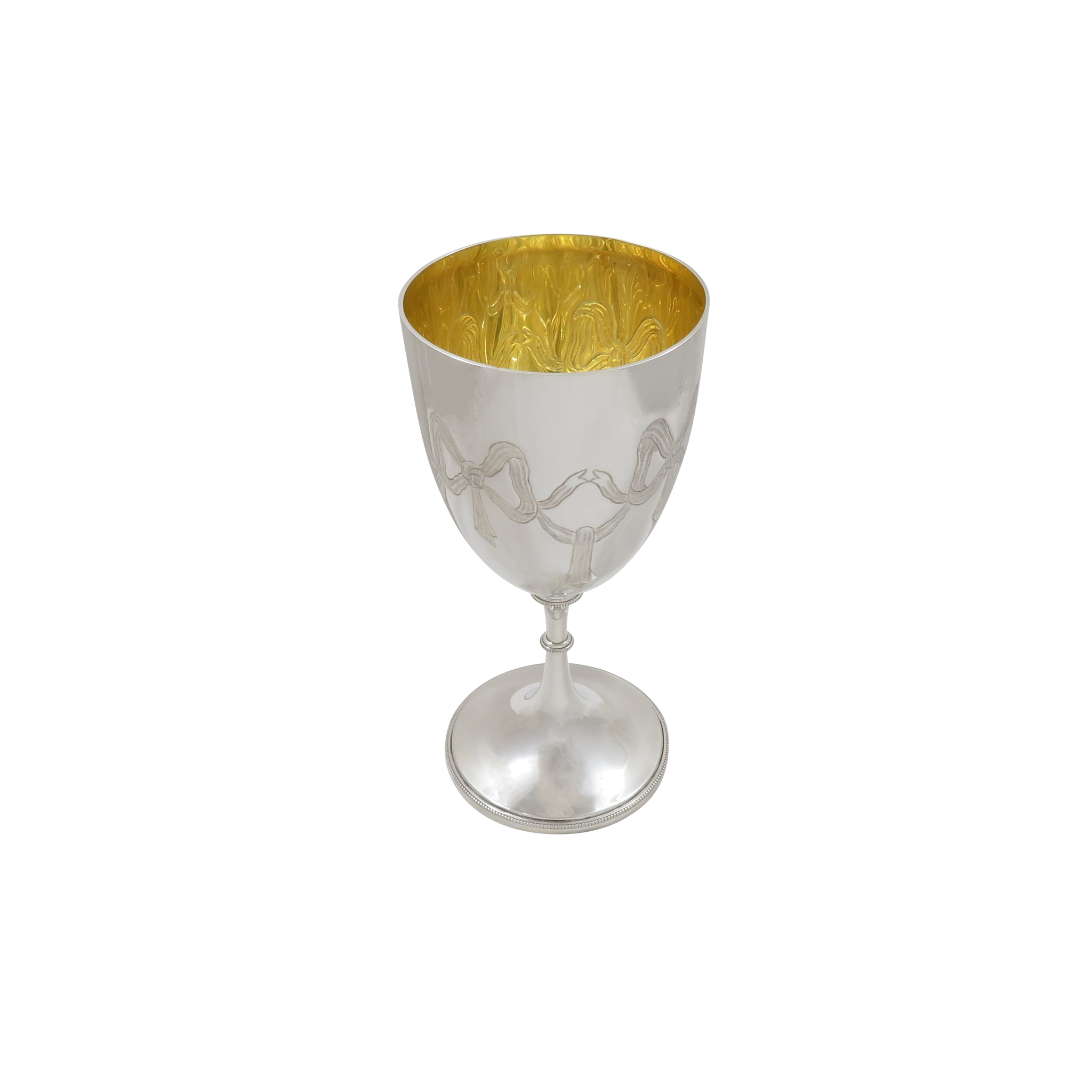 Antique Late Victorian Sterling Silver 8 1/2" Wine Goblet 1900