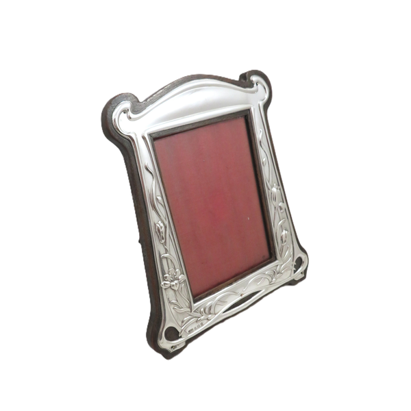 Antique Art Nouveau Sterling Silver 7 3/4"Photo Frame 1906