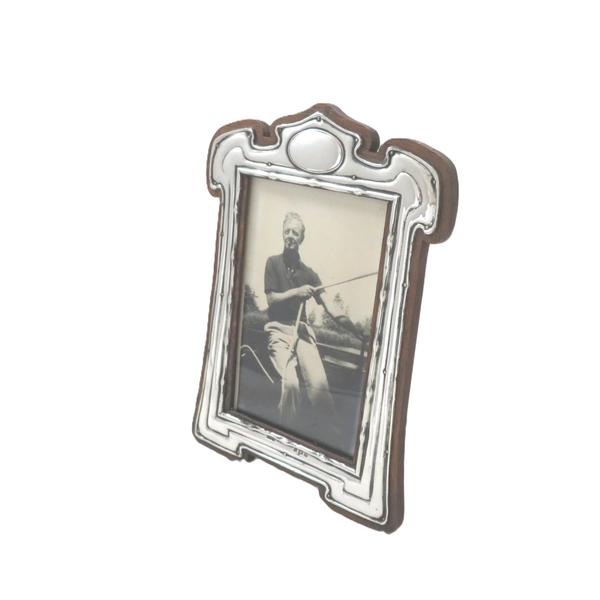 Antique Art Nouveau Sterling Silver 7 1/2" Photo Frame 1904