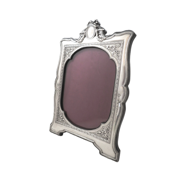 Large Antique Edwardian Sterling Silver 12" Photo Frame 1909