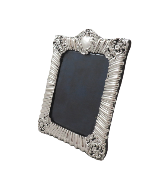 Antique Edwardian Sterling Silver 8" Photo Frame 1902