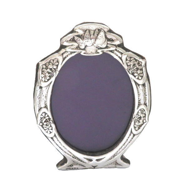 Antique Art Nouveau Sterling Silver 'Butterfly' Photo Frame 1905