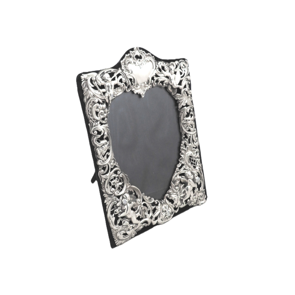Antique Victorian Sterling Silver 'Heart' Photo Frame 1899