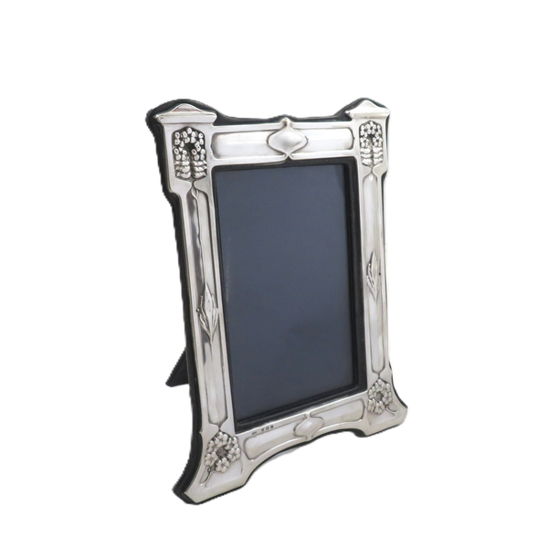 Antique Art Nouveau Sterling Silver 8" Photo Frame 1907