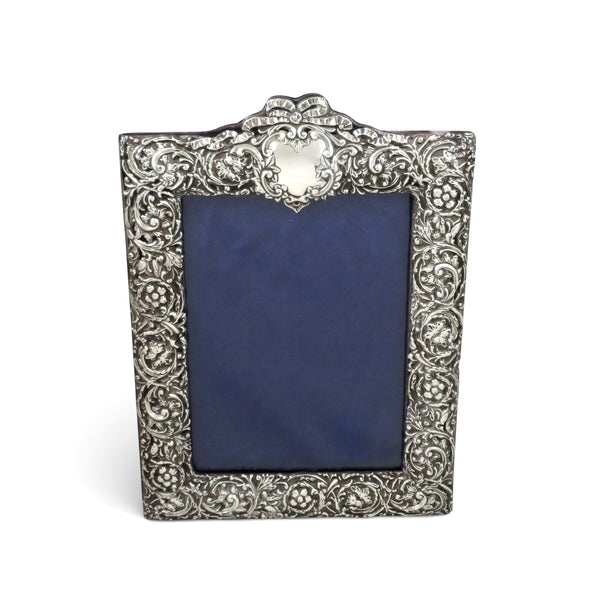 Antique Edwardian Sterling Silver 12" Photo Frame 1904
