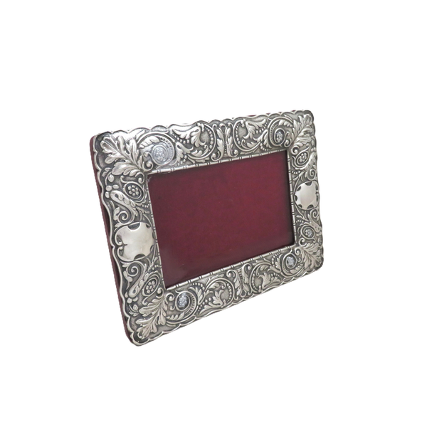 Antique Edwardian Sterling Silver Landscape Photo Frame 1901