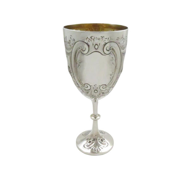 Antique Edwardian Sterling Silver 8 1/2" Wine Goblet 1904