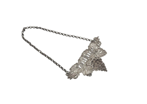 Antique Victorian Sterling Silver 'Sherry' Decanter / Bottle Label 1835