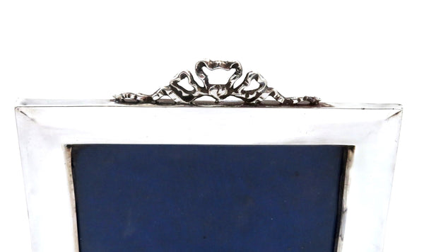 Antique George V Sterling Silver 'Bow/Ribbon' 7" Photo Frame 1912