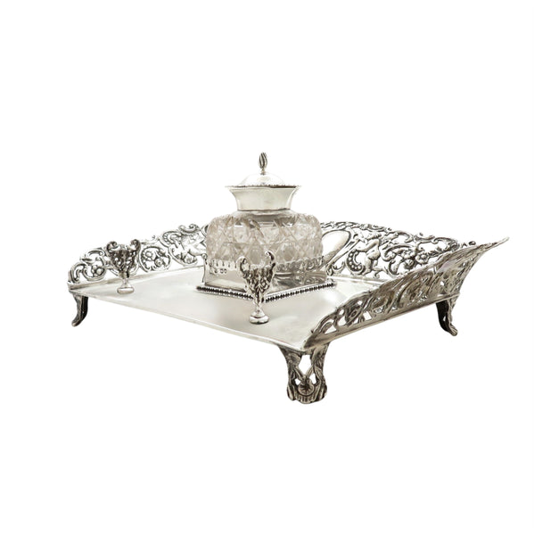 Antique Victorian Sterling Silver Inkstand 1894