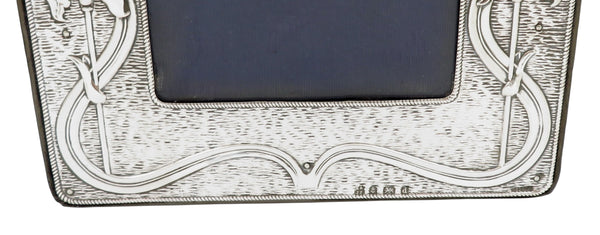 Antique Art Nouveau Sterling Silver 8" Photo Frame 1903