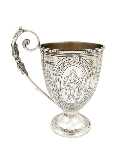 Antique Victorian Sterling Silver Christening Mug - 1869 - Goddess Engravings