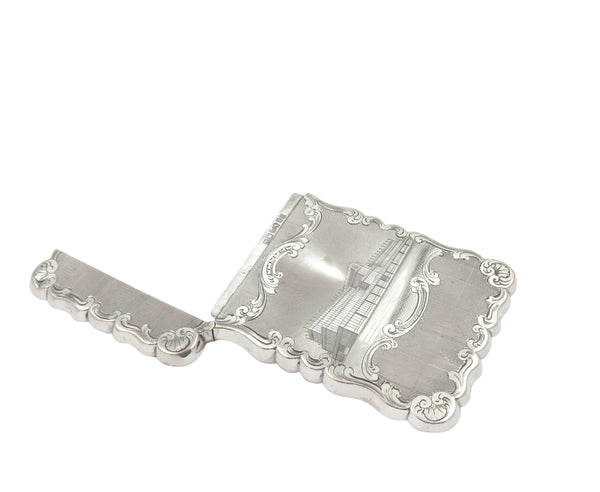 Antique Victorian Sterling Silver 'Crystal Palace' Card Case 1850