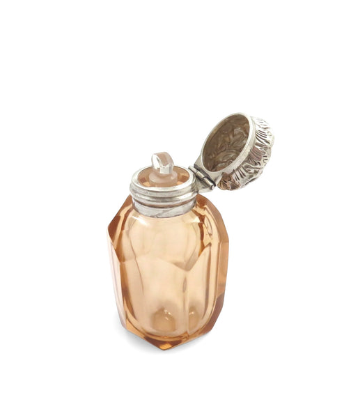 Antique Victorian Sterling Silver & Cut Glass Perfume / Scent Bottle 1894