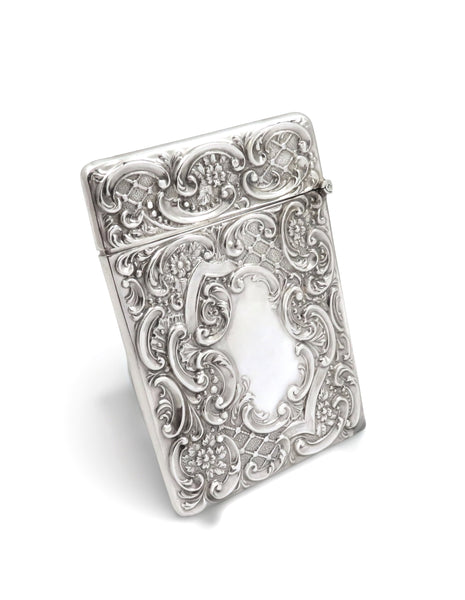 Antique Edwardian Sterling Silver 'Stag' Card Case 1910
