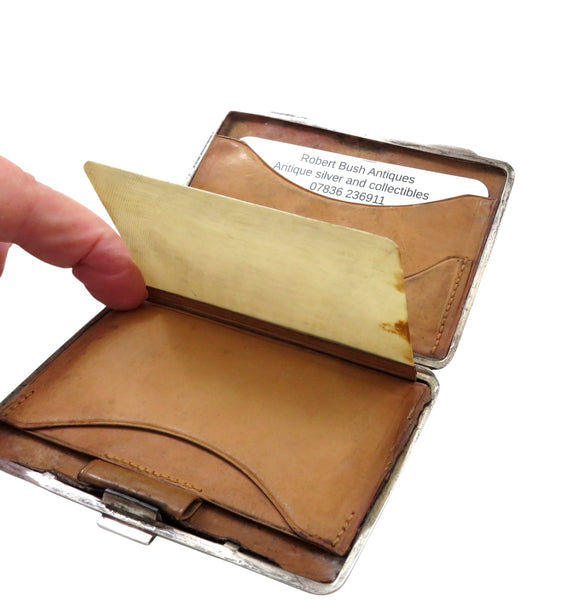 Antique Victorian Sterling Silver Card Case with Butterflies 1900