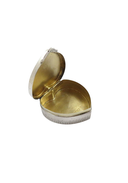 Antique Edwardian Sterling Silver 'Heart' Trinket/Pill Box 1901