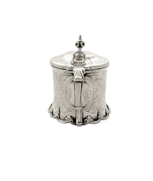 Antique Victorian Sterling Silver Mustard Pot with Liner 1860