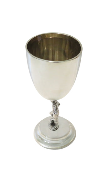 Antique George V Sterling Silver 9" Football Trophy / Goblet 1912