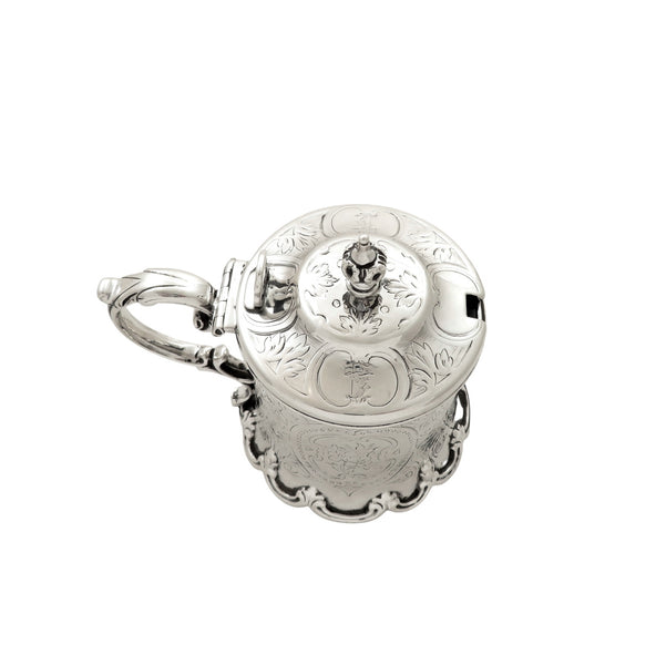 Antique Victorian Sterling Silver Mustard Pot with Liner 1860