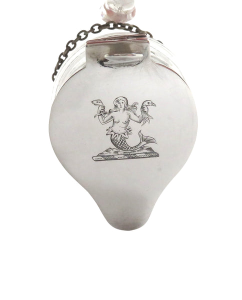 Antique George V Sterling Silver & Glass Whisky Noggin / Jug 1935