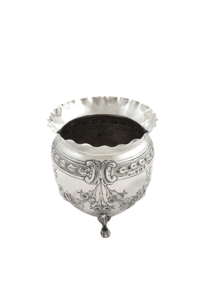Antique Edwardian Sterling Silver Planter / Pot 1902