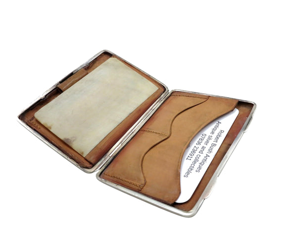 Antique Victorian Sterling Silver Card Case with Butterflies 1900