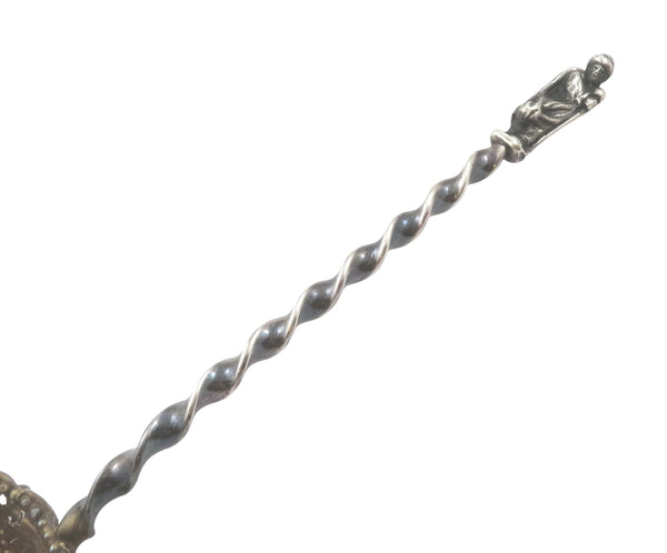 Antique Victorian Sterling Silver Sugar Bowl & Sifter Spoon in Case 1875