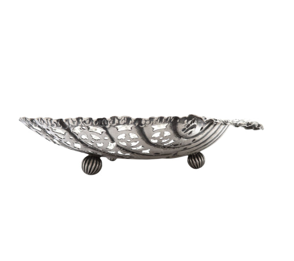 Antique Victorian Sterling Silver Pierced Shell Dish 1896
