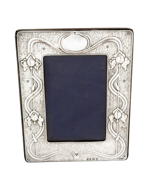 Antique Art Nouveau Sterling Silver 8" Photo Frame 1903