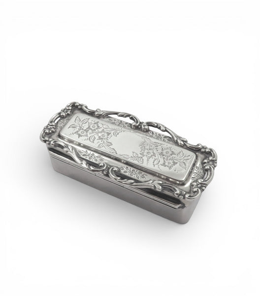 Antique Edwardian Sterling Silver Trinket Box 1906