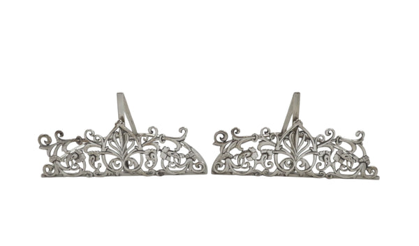 Pair of Antique Victorian Sterling Silver Menu / Name Card Holders 1900