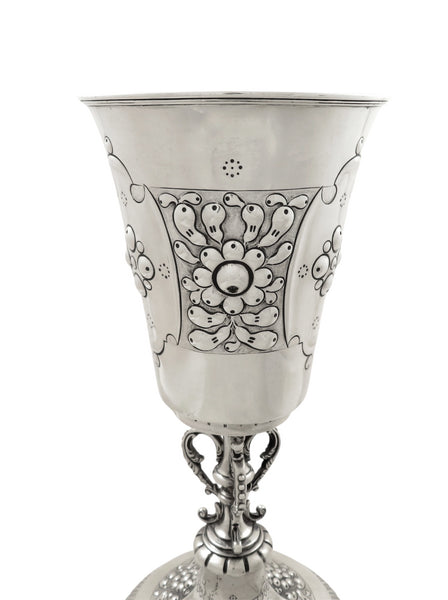 Antique Edwardian Sterling Silver 13" Cup and Cover 1903