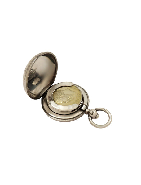 Antique Edwardian Sterling Silver Sovereign Case 1908