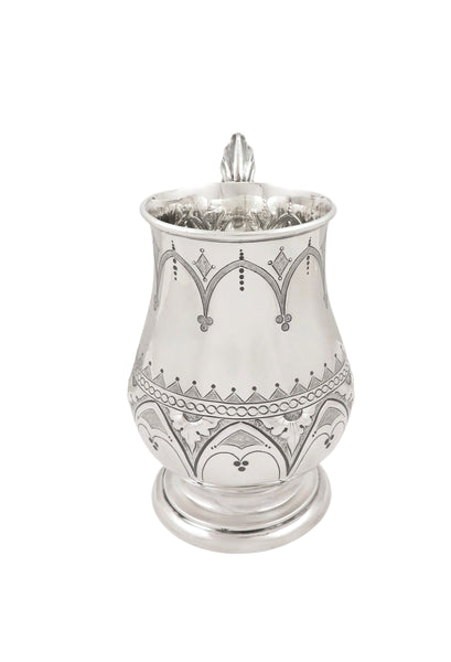 Antique Victorian Sterling Silver Pint Mug / Tankard 1874