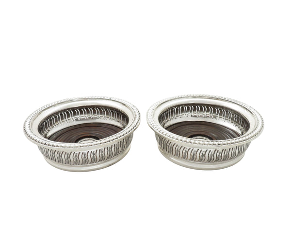Pair of Vintage Sterling Silver Wine/Champagne Coasters 1968