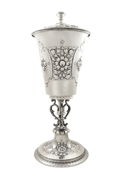 Antique Edwardian Sterling Silver 13" Cup and Cover 1903