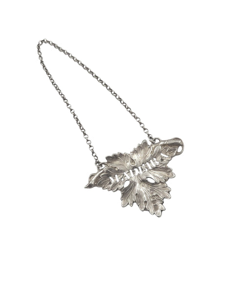 Antique Victorian Sterling Silver 'Madeira' Decanter / Bottle Label 1859