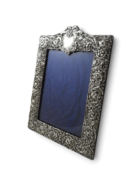 Antique Edwardian Sterling Silver 12" Photo Frame 1904