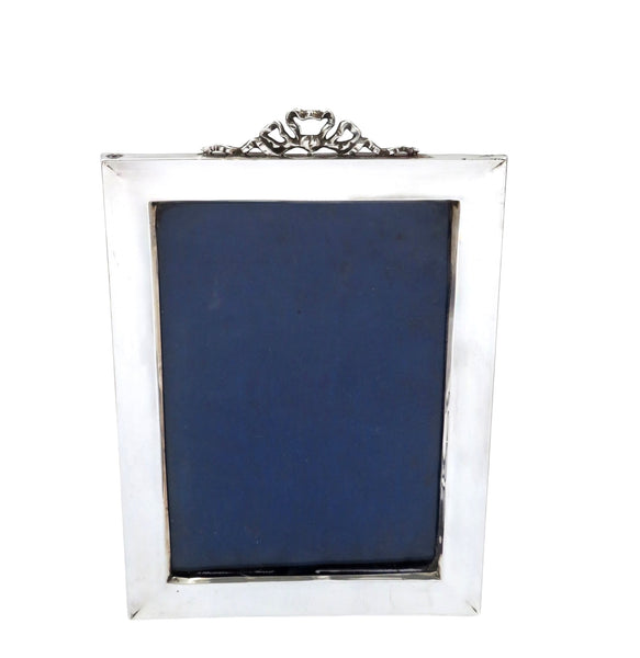 Antique George V Sterling Silver 'Bow/Ribbon' 7" Photo Frame 1912