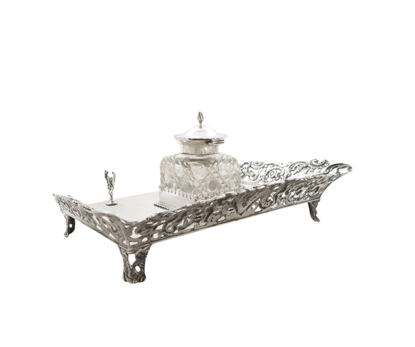 Antique Victorian Sterling Silver Inkstand 1894