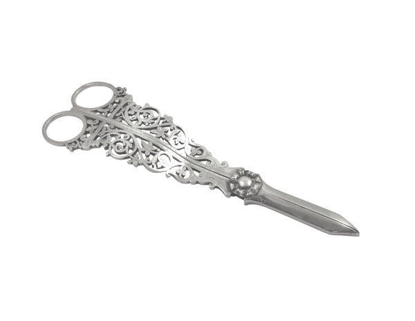 Pair of Antique Edwardian Sterling Silver Grape Shears / Scissors in Case 1903