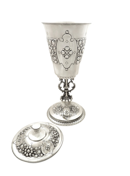 Antique Edwardian Sterling Silver 13" Cup and Cover 1903