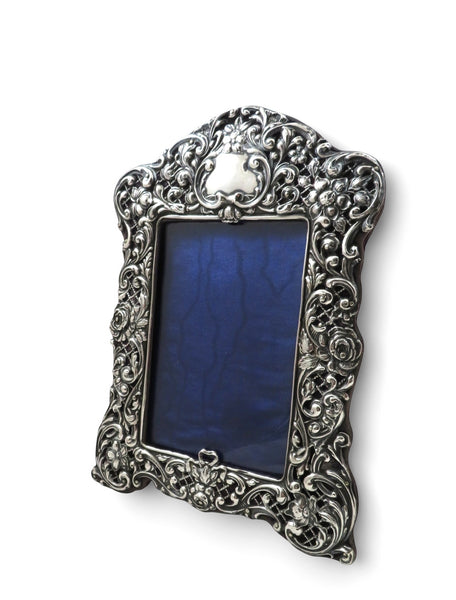 Antique Edwardian Sterling Silver 9 1/2" Photo Frame 1903