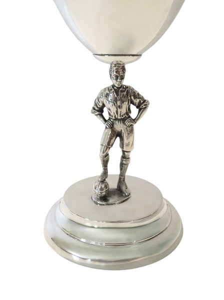 Antique George V Sterling Silver 9" Football Trophy / Goblet 1912