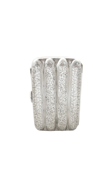 Antique Edwardian Sterling Silver 4 Tube Cigar Case 1906